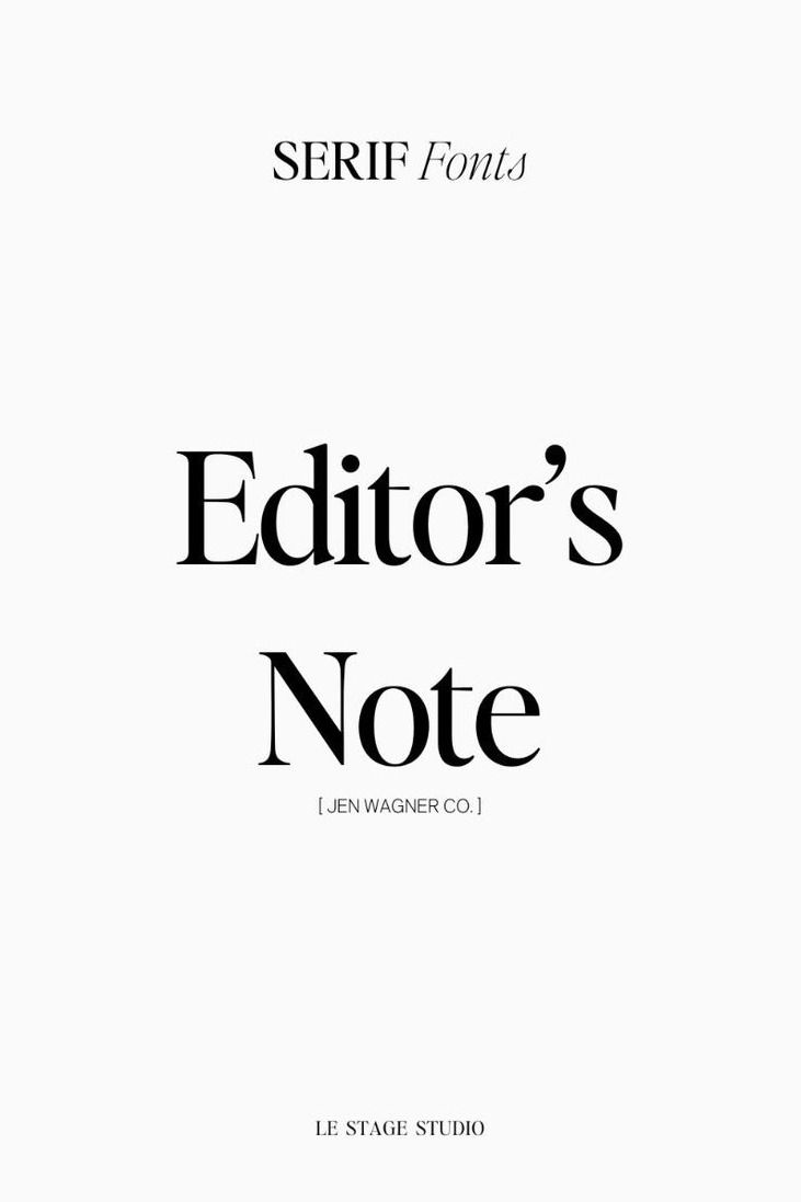 Serif Fonts — Editor’s Note