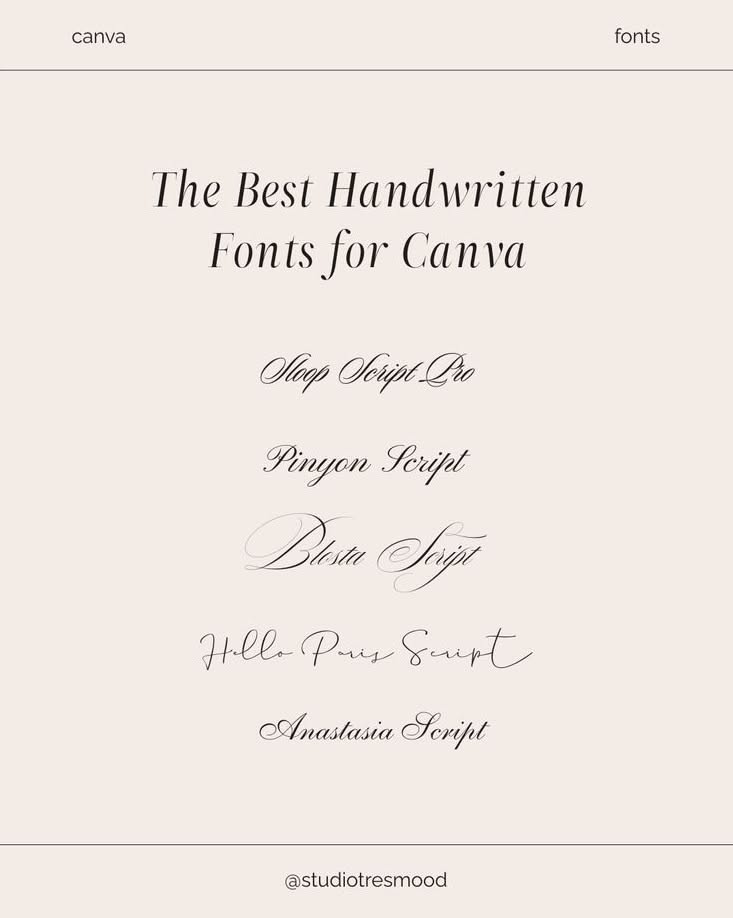 Best Handwritten Fonts for Canva | Elegant Script Fonts for Creative Design