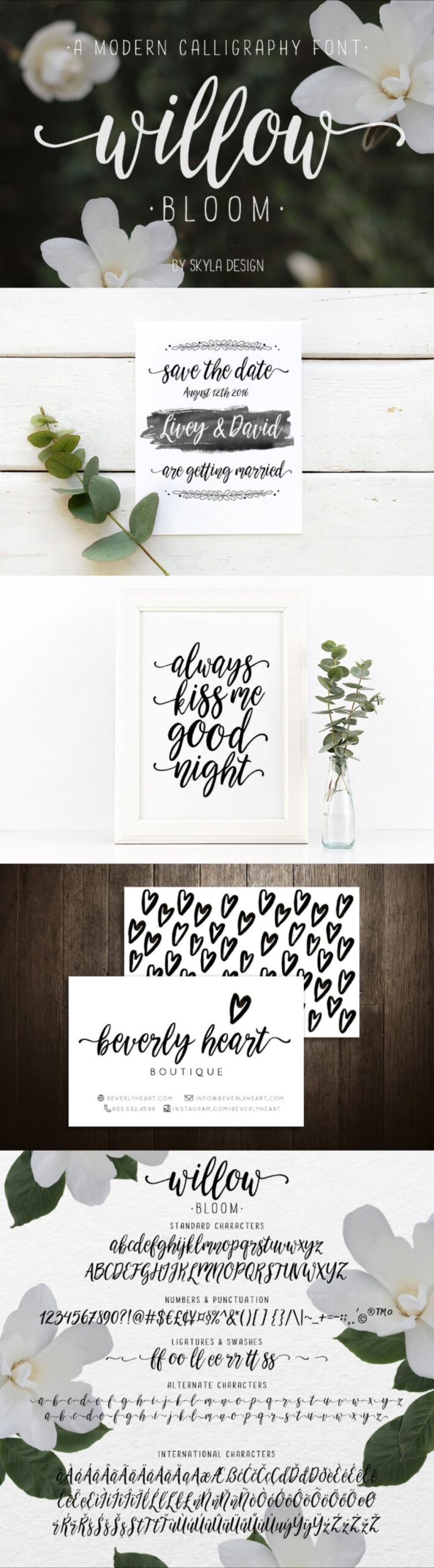 Willow Bloom modern calligraphy font