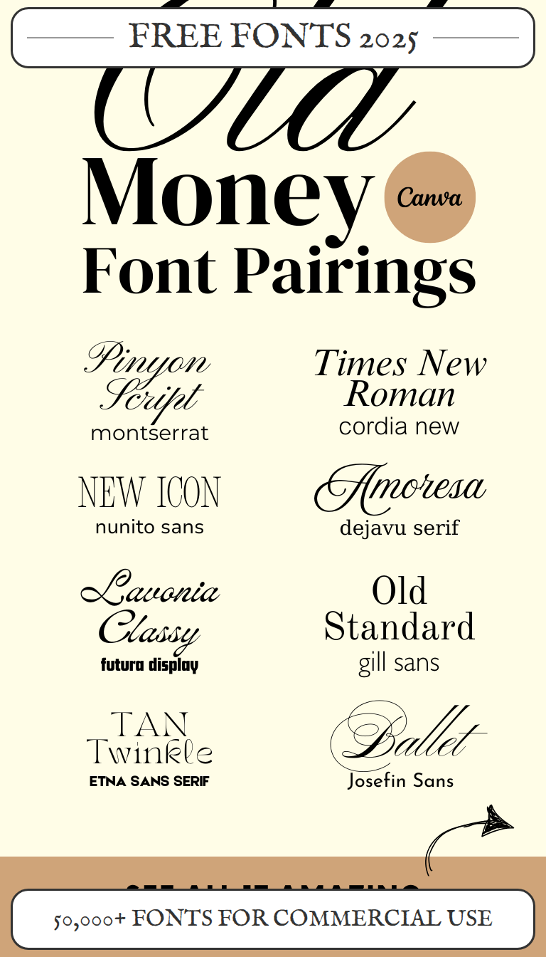 17 Old Money Canva Font Pairings