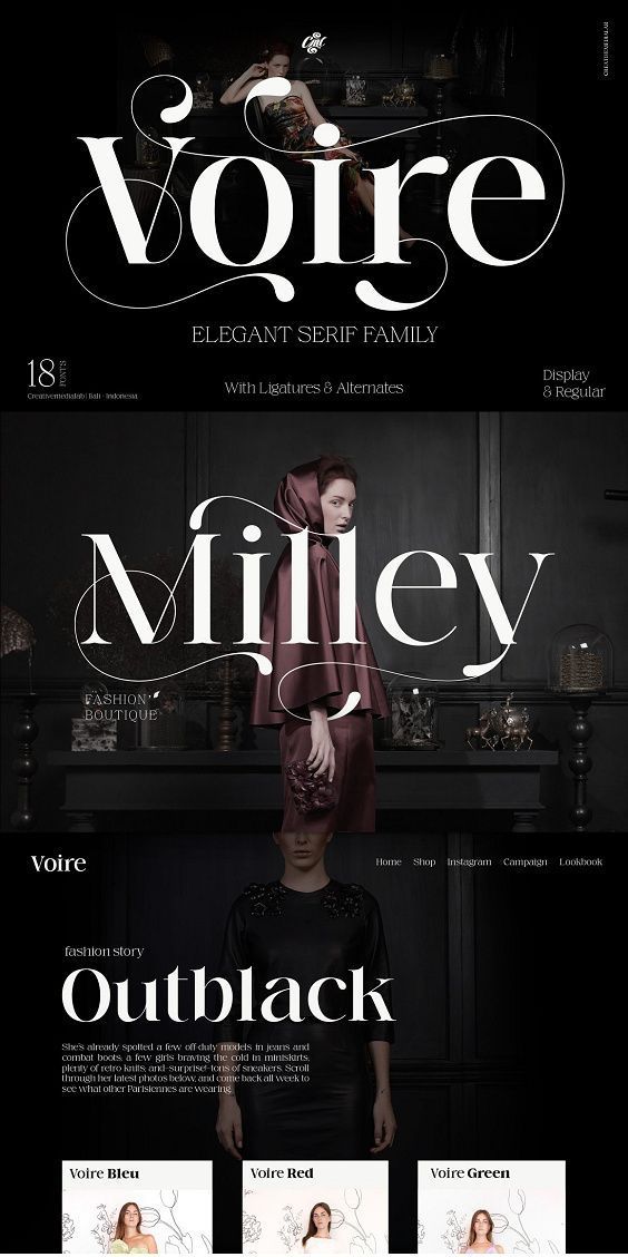 Elegant stylish and playful modern serif family
