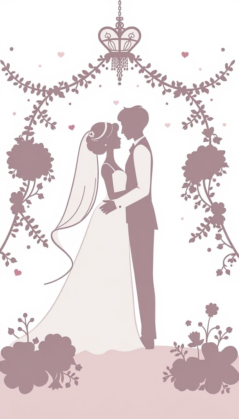 Beautiful Wedding Silhouette Clipart