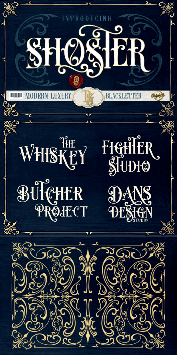Gothic Victorian Tattoo Font: Shoster Blackletter