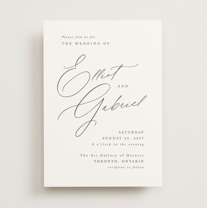 «Scripted Names» — Customizable Wedding Invitations in White by Hooray Creative.