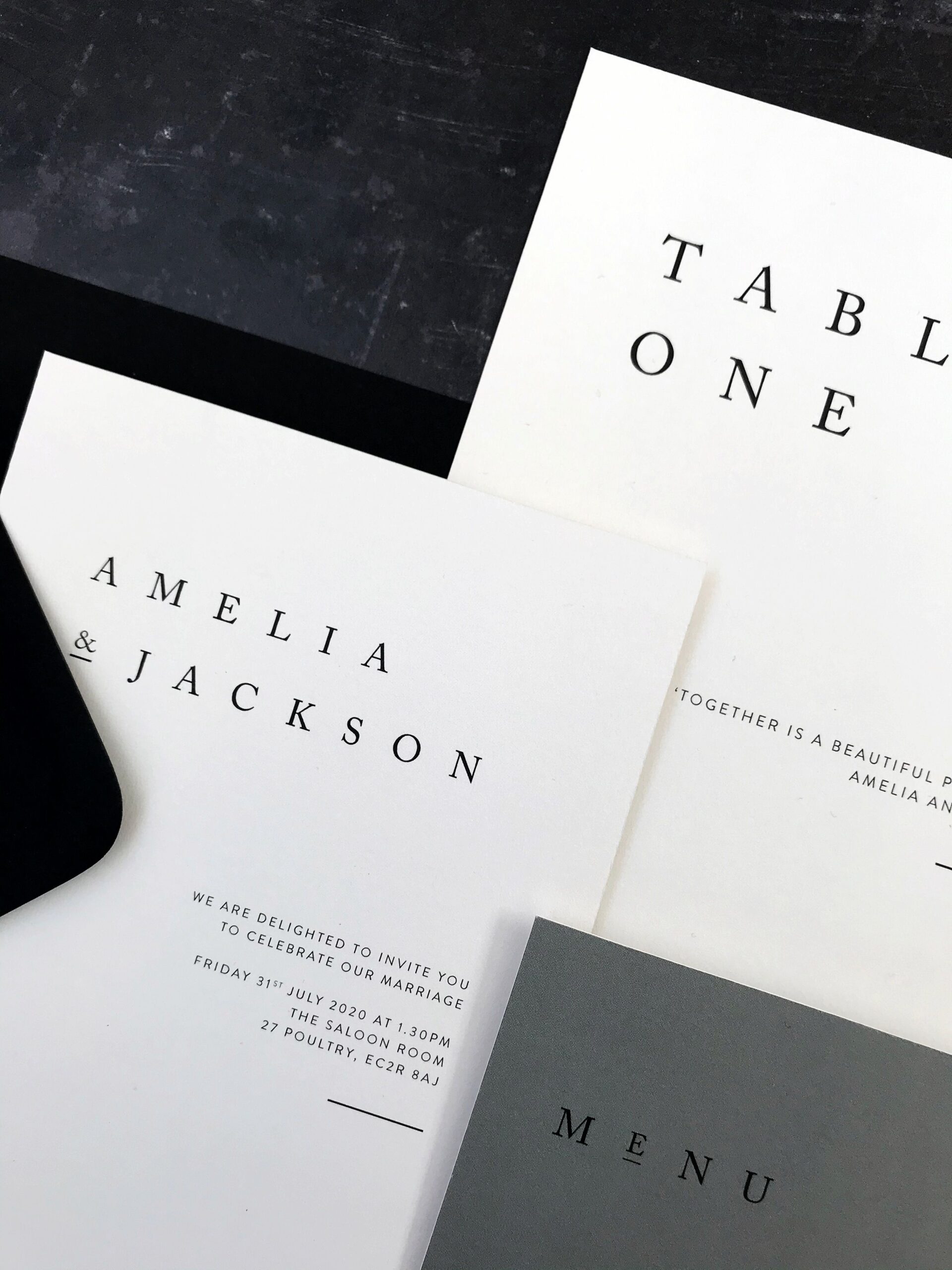 Modern Minimal Wedding Stationery