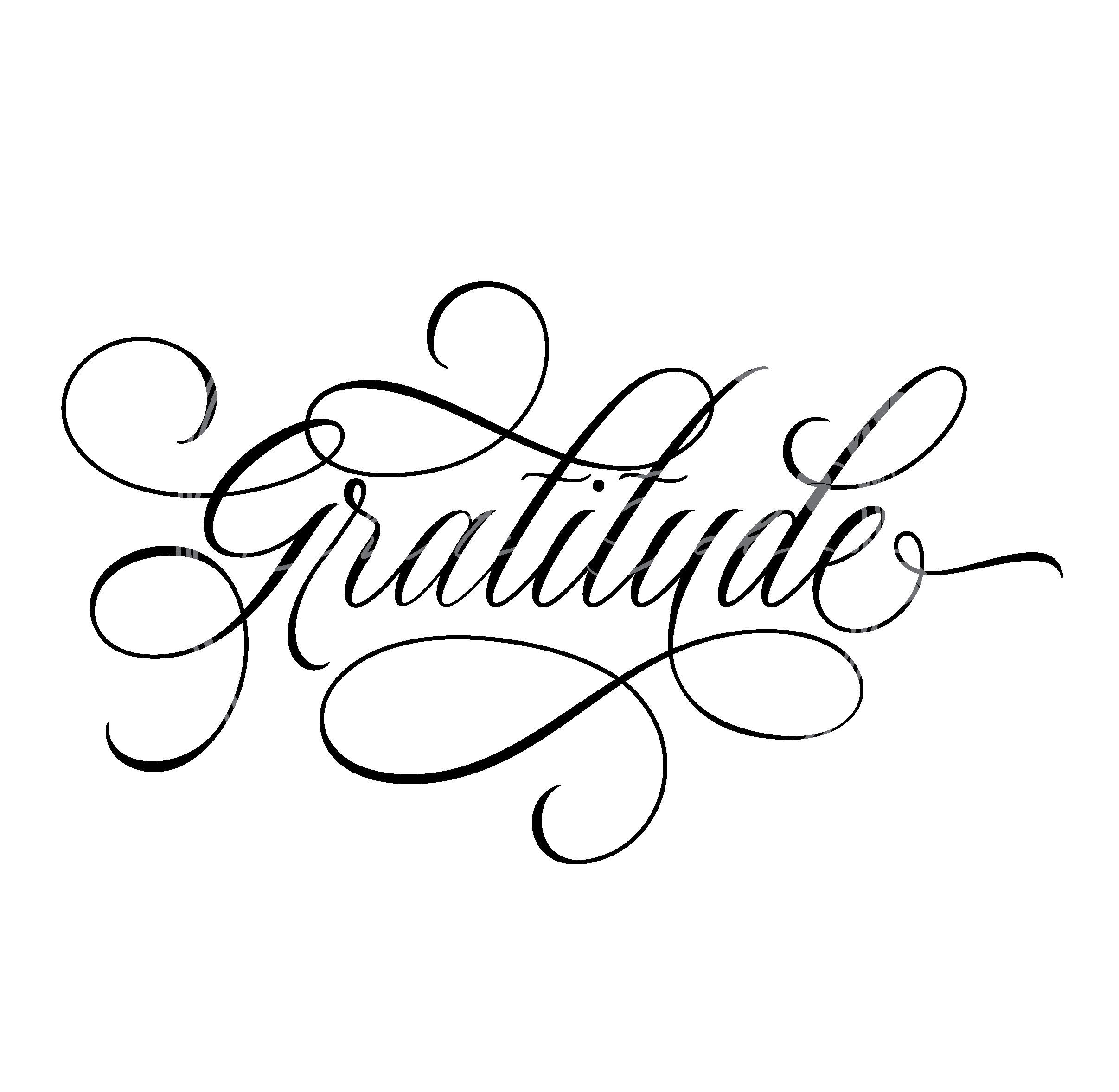Belle et élégante typographie de script de gratitude Téléchargement de fichier numérique SVG