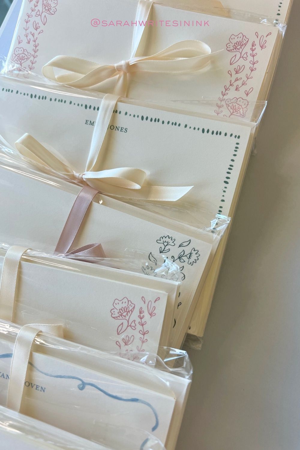 Custom Stationery Sarah Writes In Ink