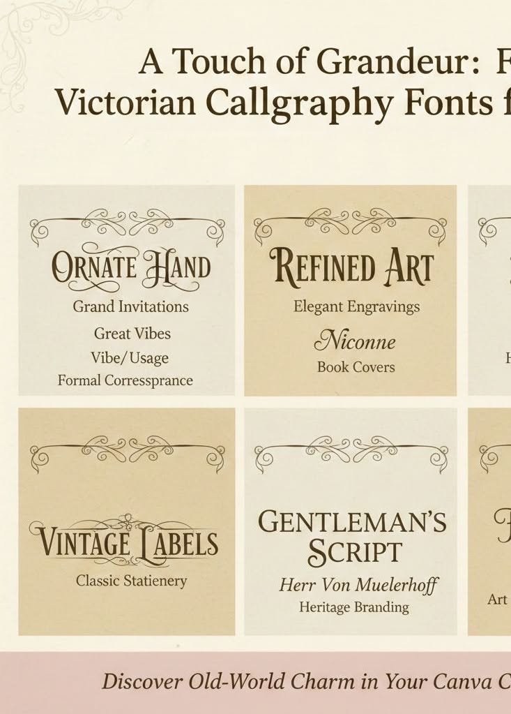 A Touch of Grandeur: FREE Victorian Calligraphy Fonts for Canva