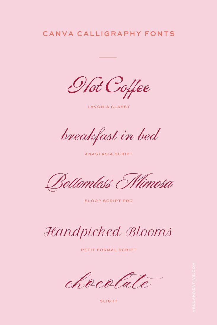Canva Calligraphy Font Inspiration | AKULA KREATIVE
