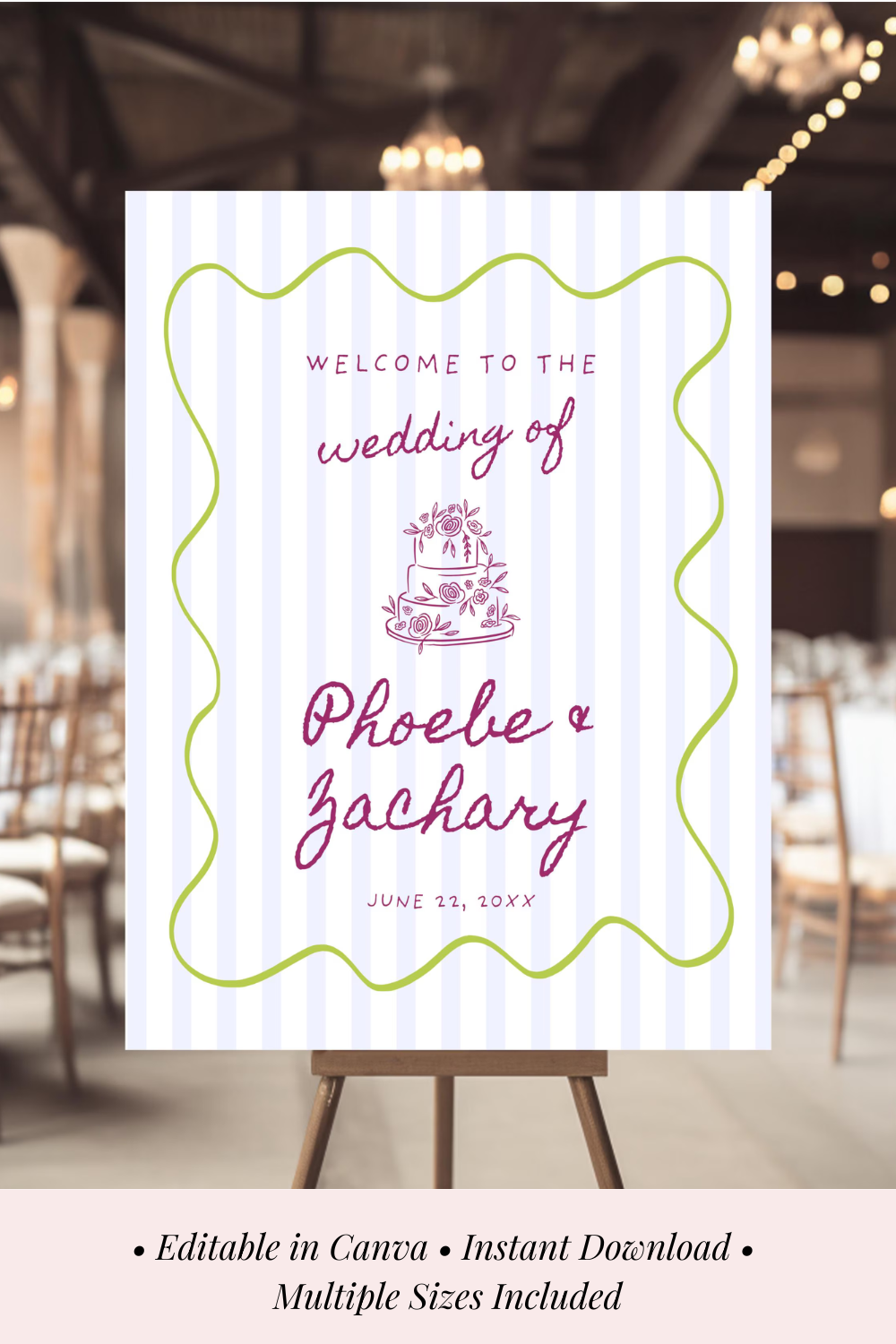Wedding Welcome Sign Colorful Editable