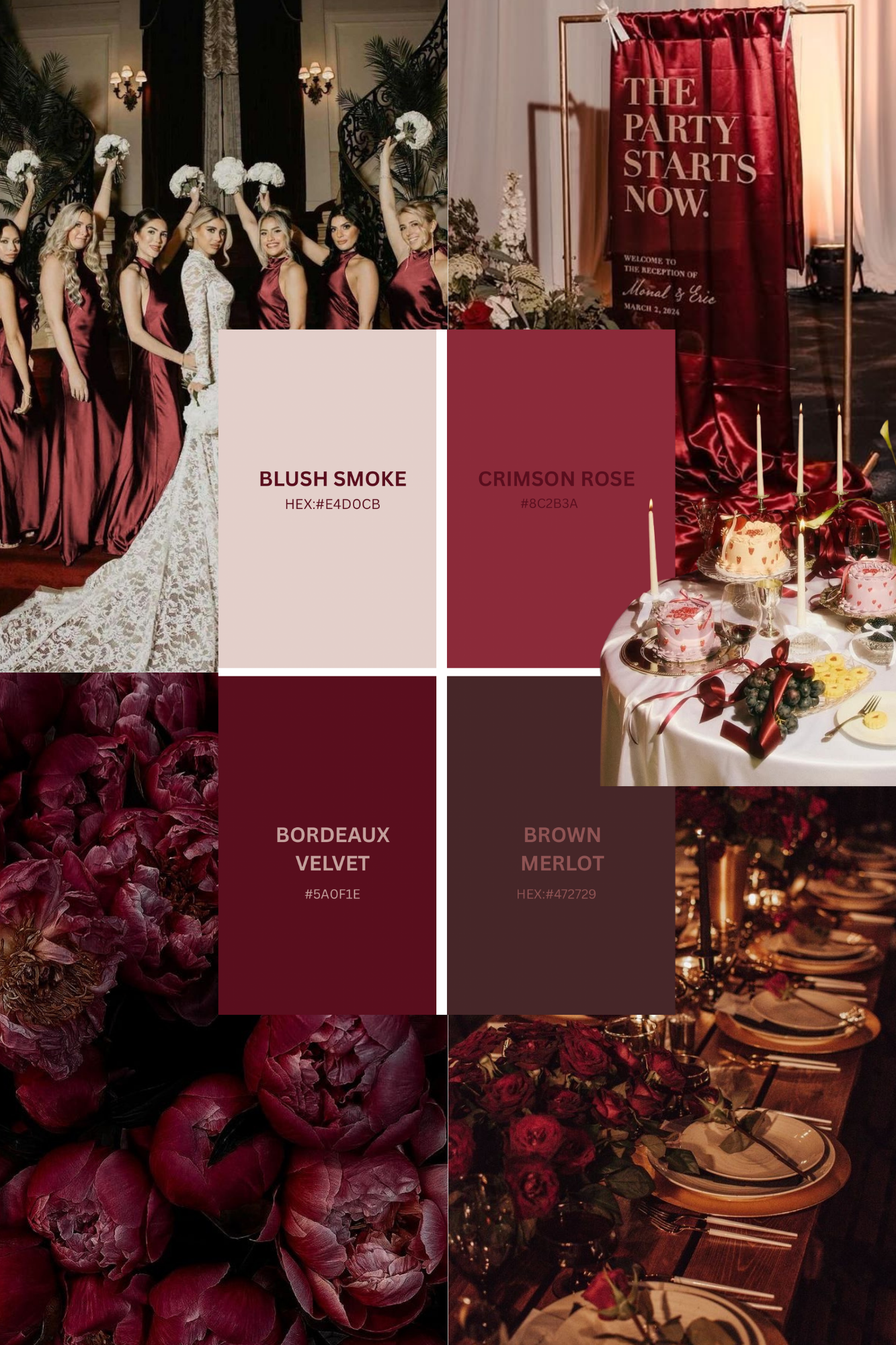 Bordeaux Velvet Wedding | Deep Red & Merlot Wedding Colors | 2026 Trending Wedding Color Palette