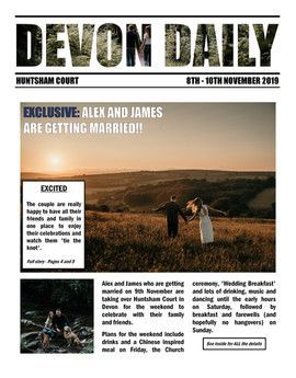 Wedding Newspapers | Alternative Wedding Stationery | UK