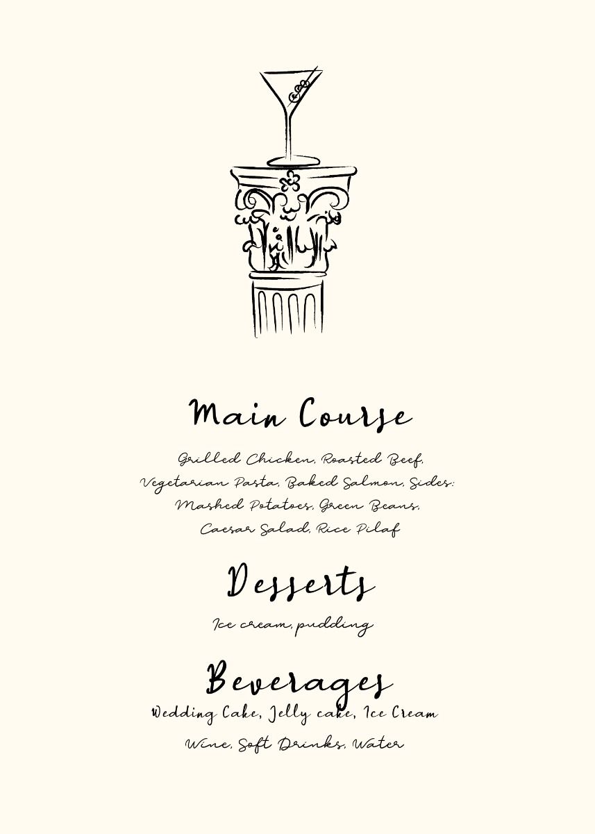 Hand-Drawn Column Design — SVG & PNG for Wedding Invitations
