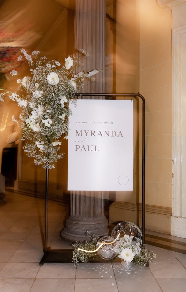 Statement Modern Minimalist Wedding Signage for a City Wedding
