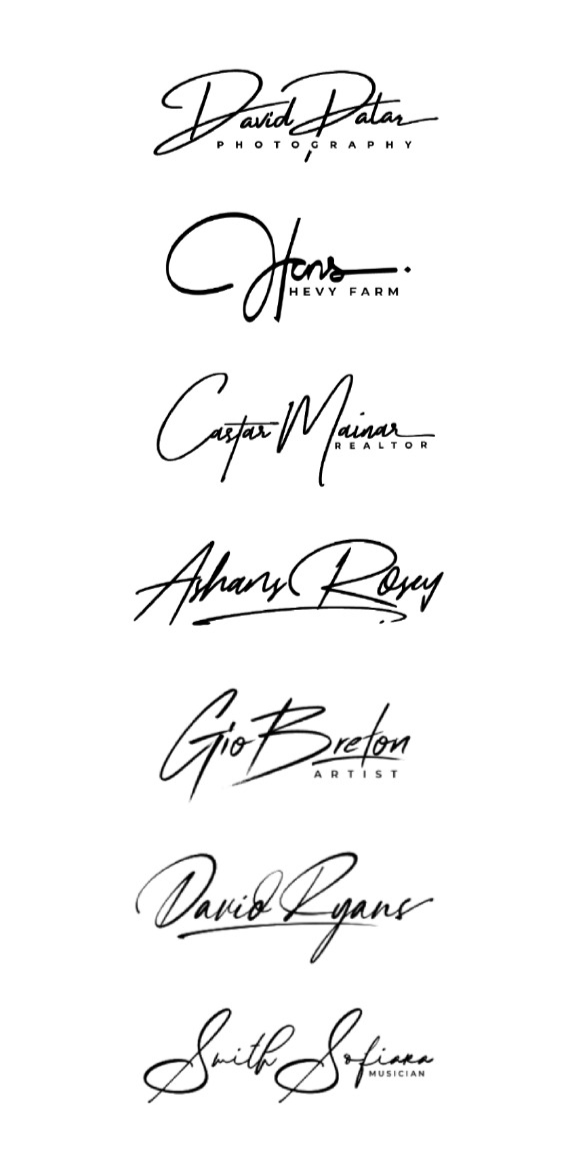 Handwritten Script Signature Logo Design ✍️ US 