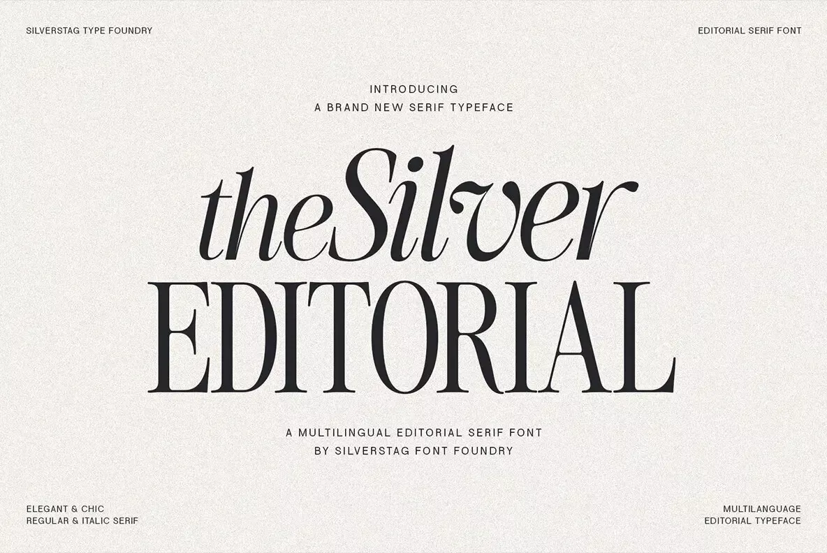 The Silver Editorial Font (Click here to download)