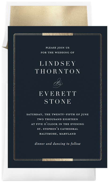 Simple Foil Frame Invitations in Blue | Greenvelope.com