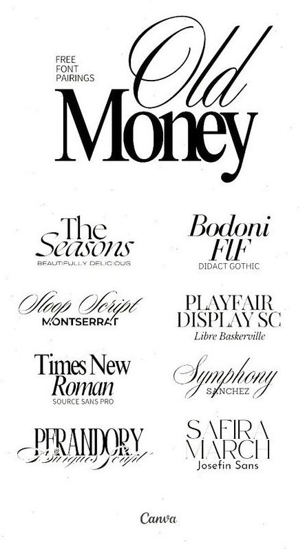 Old money aesthetic fonts