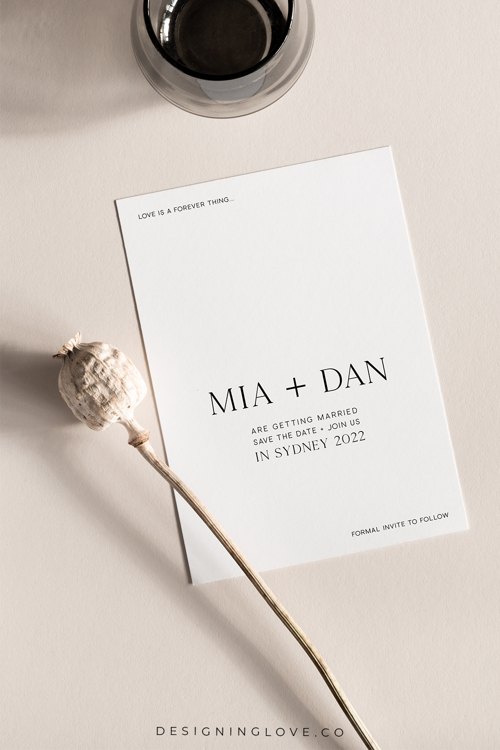 Black and White Wedding Minimalist Invitation