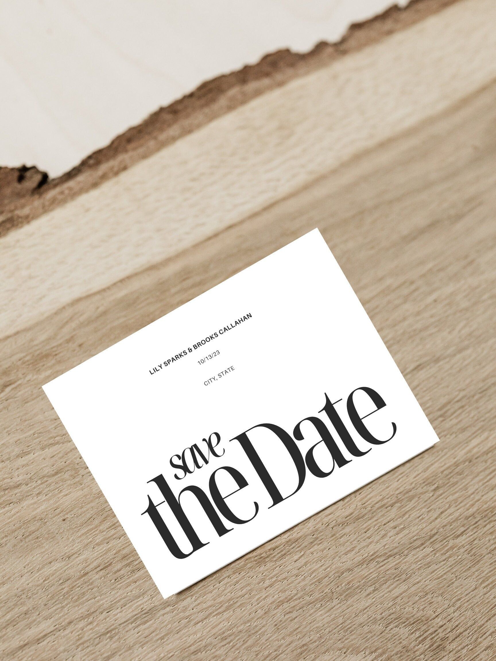 Réservez la date, minimaliste, esthétique, typographie, téléchargement numérique, police de calligraphie, classique, noir et blanc, mariage intime, mariage