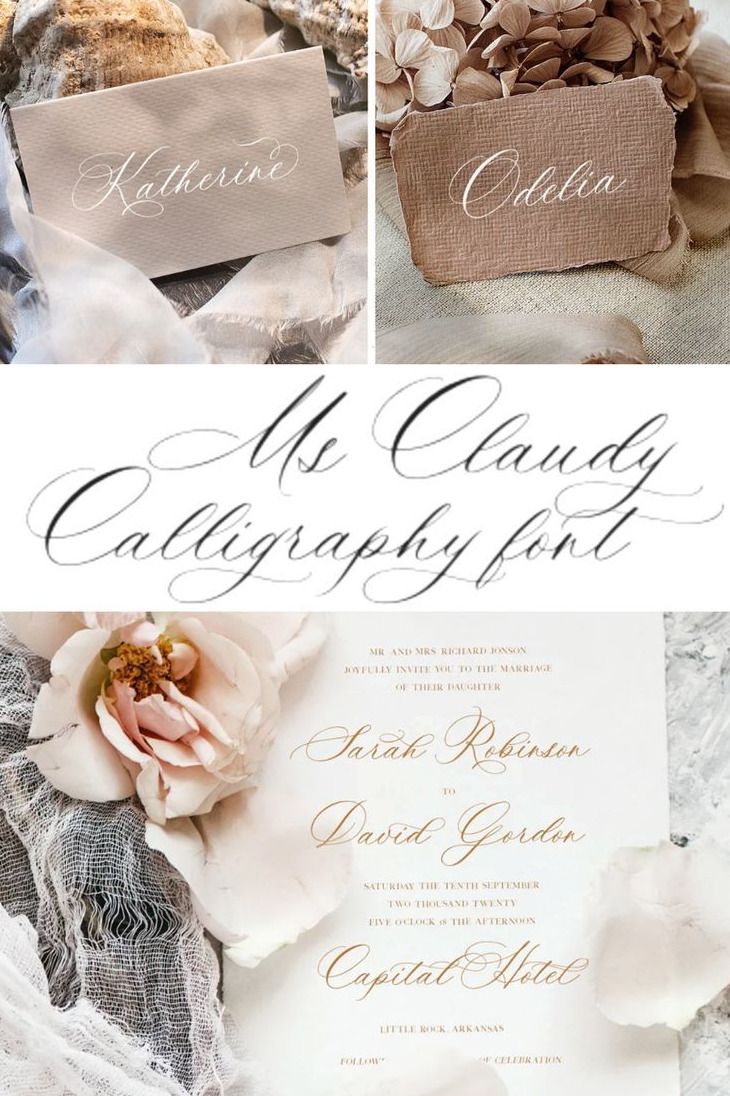 Wedding calligraphy font Ms Claudy