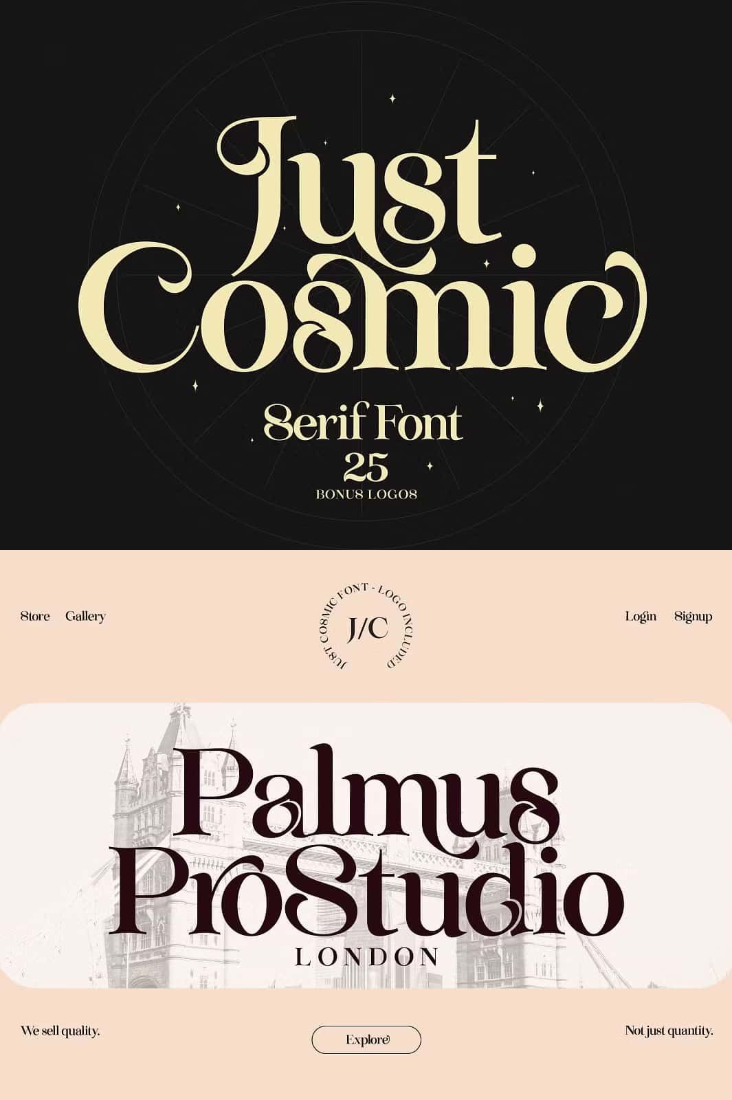 Just Cosmic Font + Logos — Leasted — Graphics Template Resources