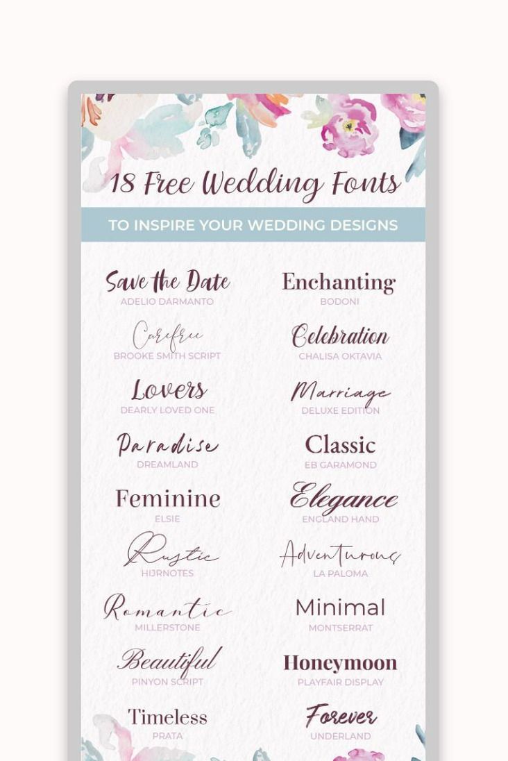 Free Wedding Fonts: 18 Unique Designs for 2025 Invitations | Free wedding