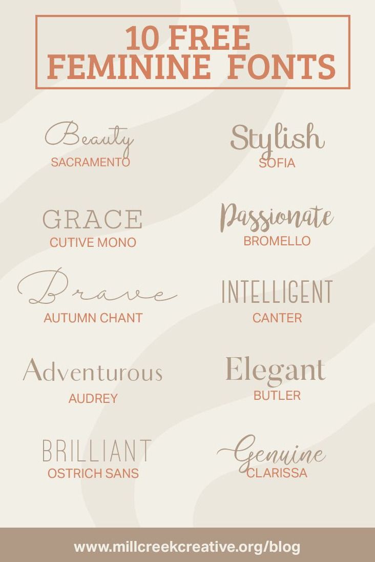 10 Free Feminine Fonts — Mill Creek Creative