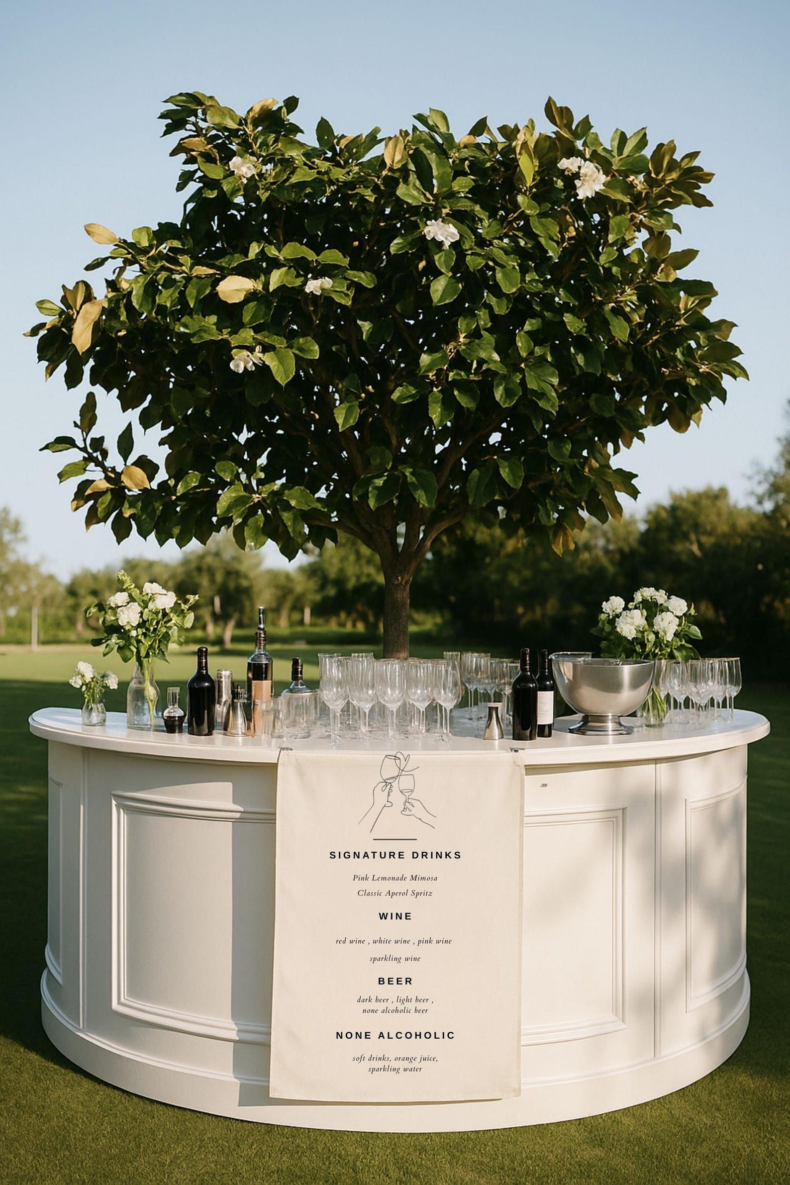 Custom Linen Wedding Bar Sign: Signature Cocktail Menu — Etsy