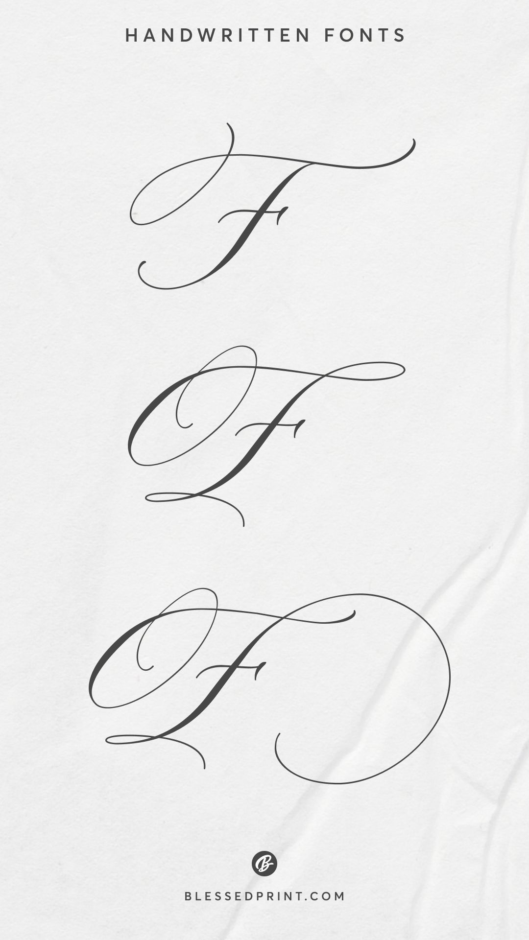 Script Letter F with Elegant Flourishes
