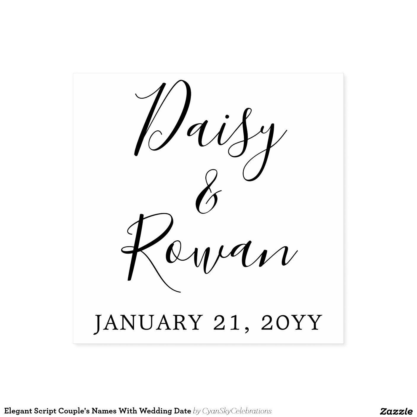 Romantic Wedding Script Names & Date