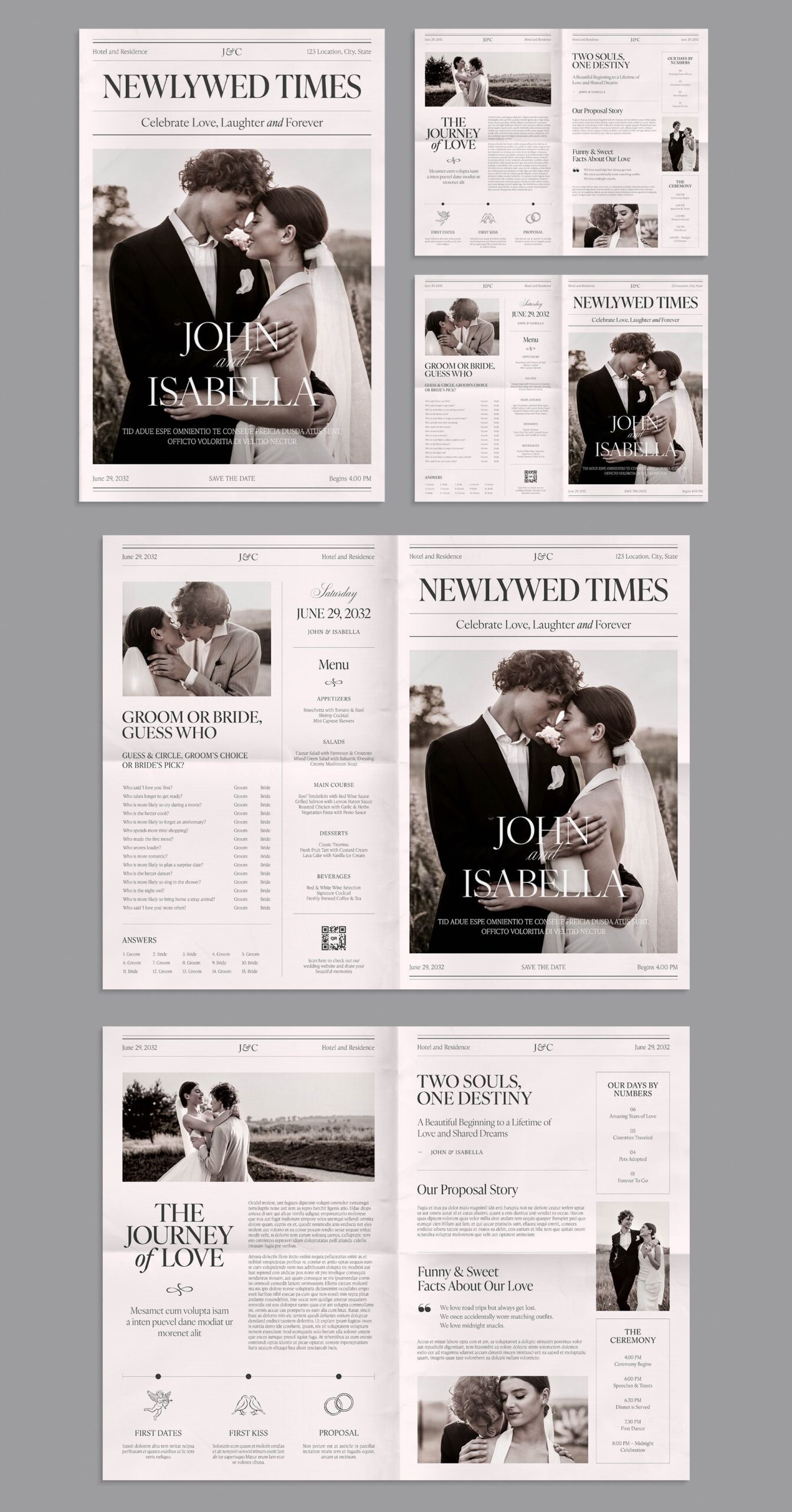 Wedding Newspaper Template by Brandpacks | Creative Market