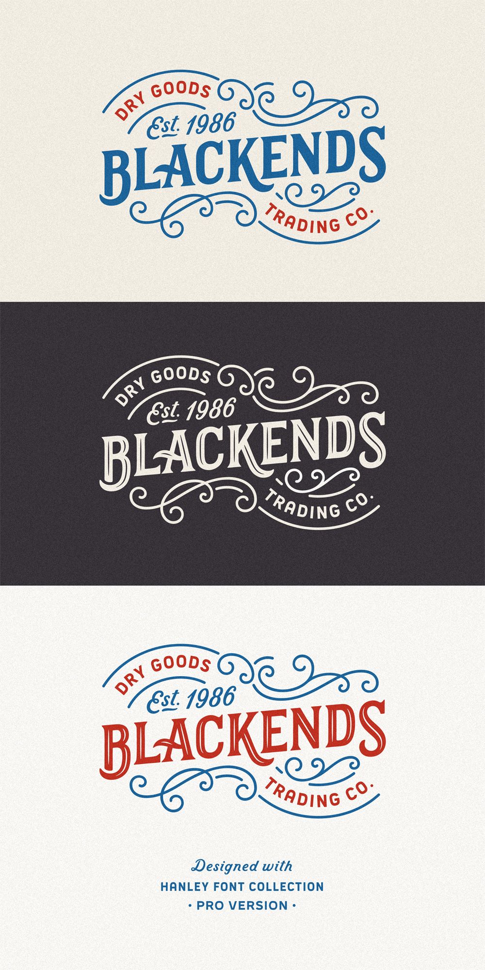 Hanley Pro Font Collection Modern Vintage Fonts