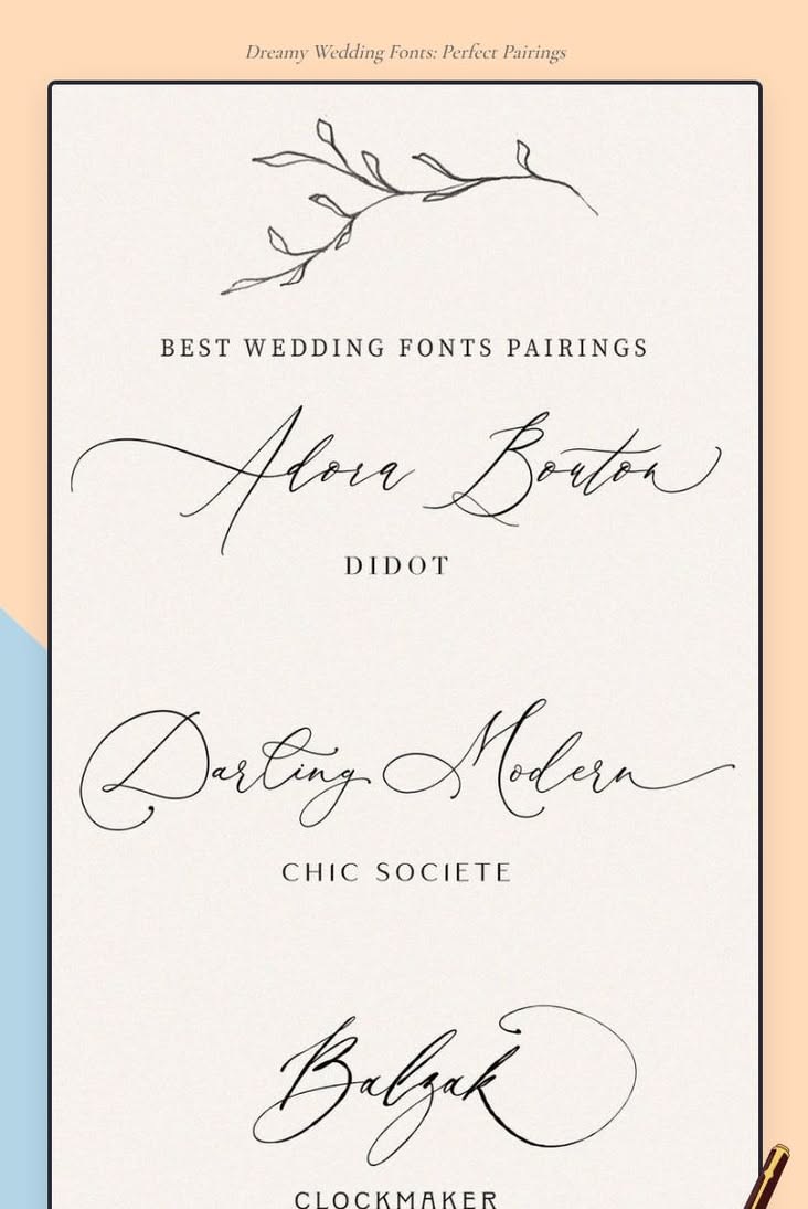 Dreamy Wedding Fonts: Perfect Pairings