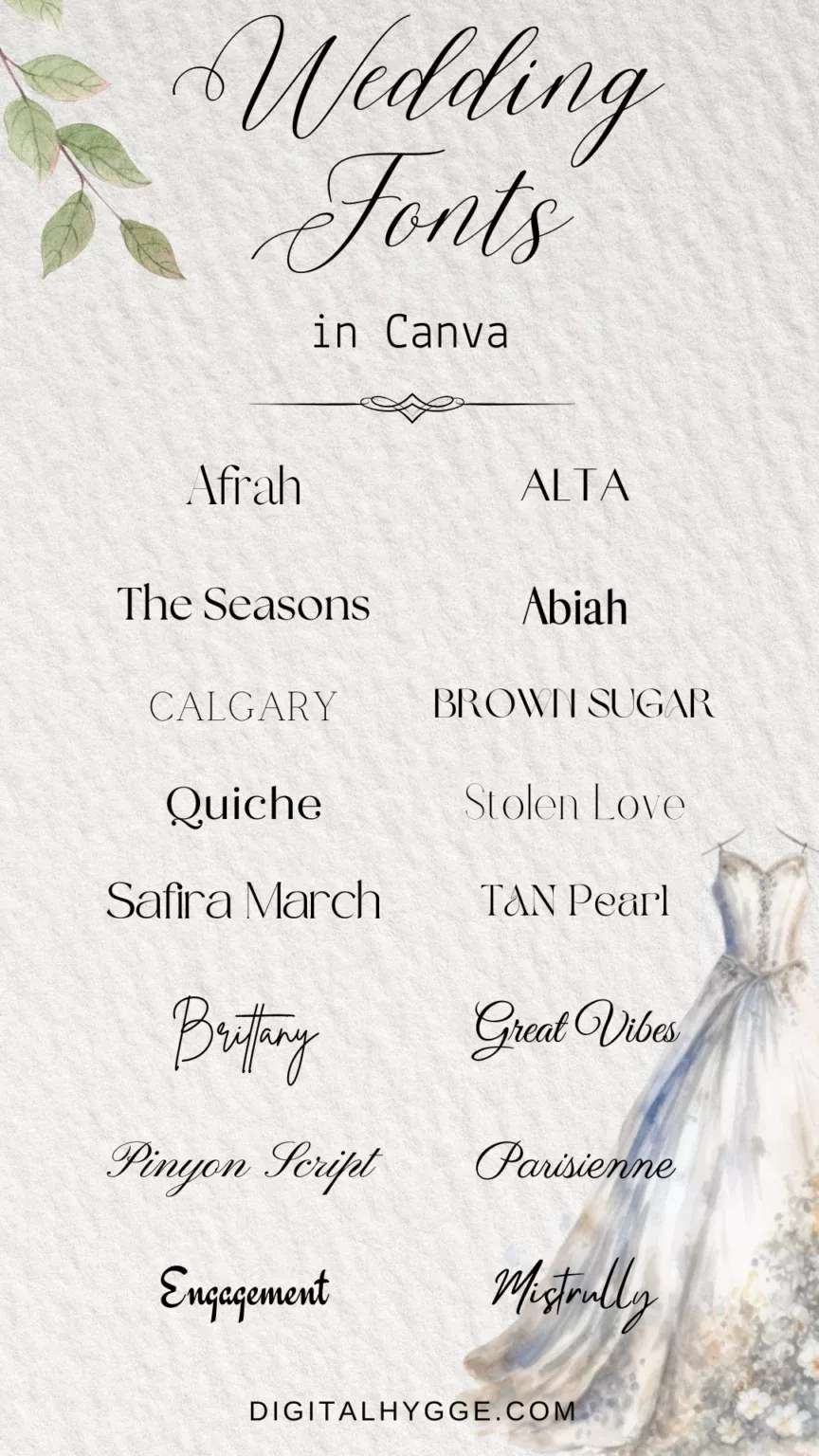 💍 Best Wedding Fonts on Canva 2025