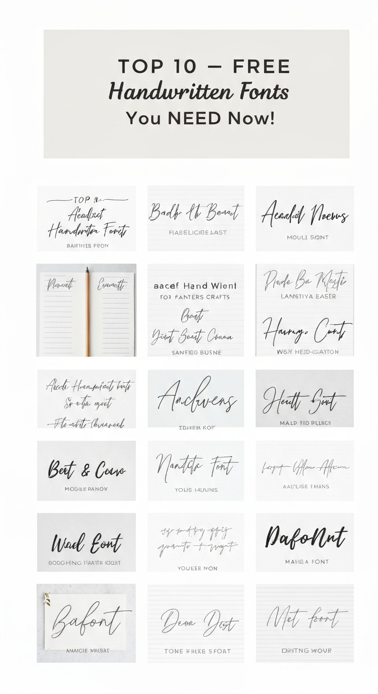 TOP 10 FREE Handwritten Fonts You NEED Now!
