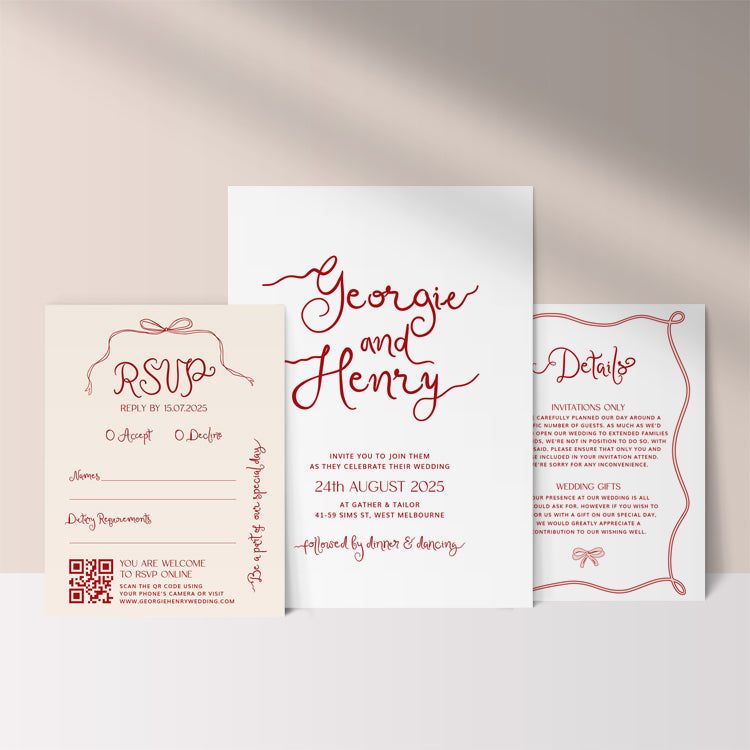 Georgie Wedding Invitation — Set of 3