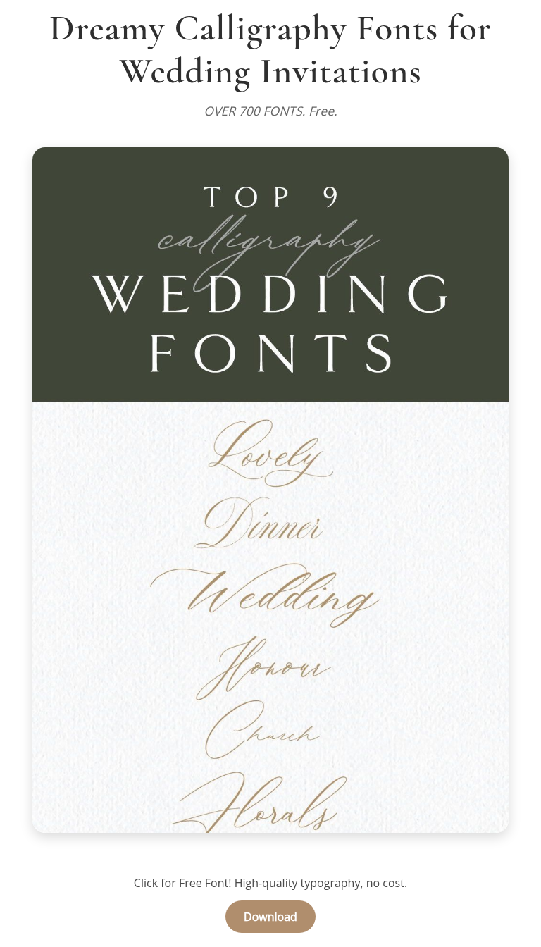 Elegant Calligraphy Fonts for Wedding Invitations🫶