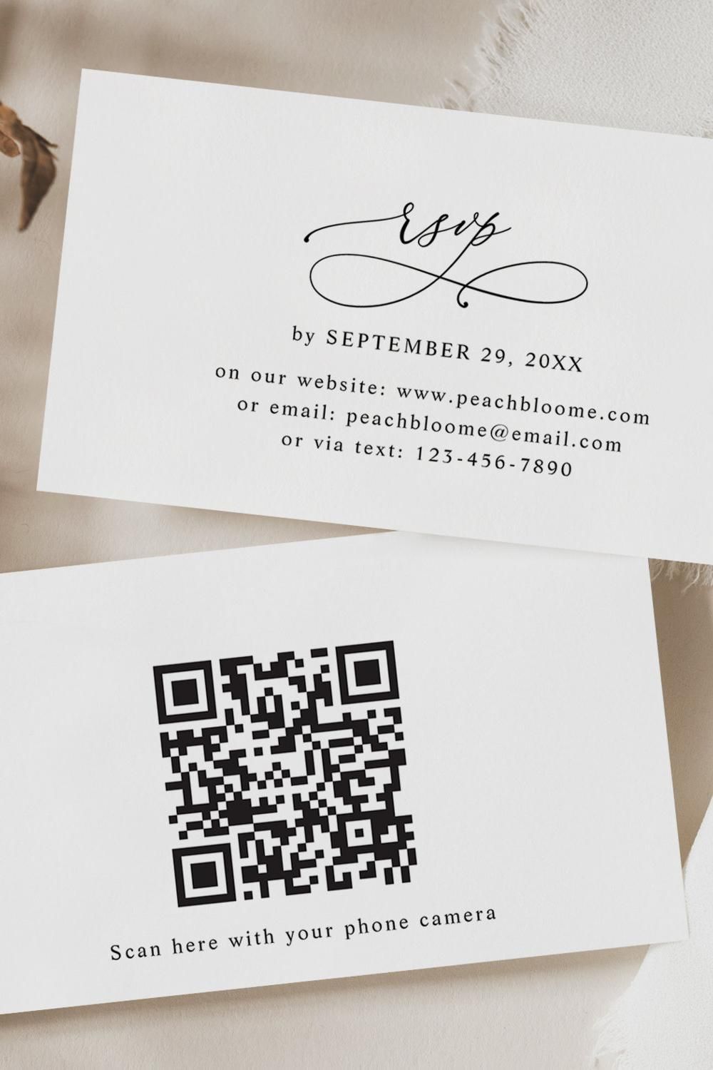Zazzle: Schwarz-Weiß QR-Code Hochzeits-RSVP-Karten. Einzigartig & Praktisch für Deine Hochzeit!