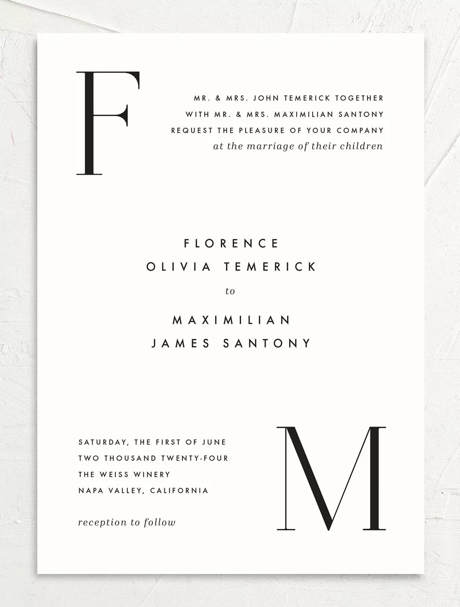 Modern Initials Wedding Invitations