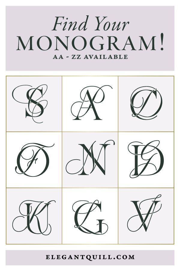 Find your monogram! Elegant predesigned initial logos for weddings and business
