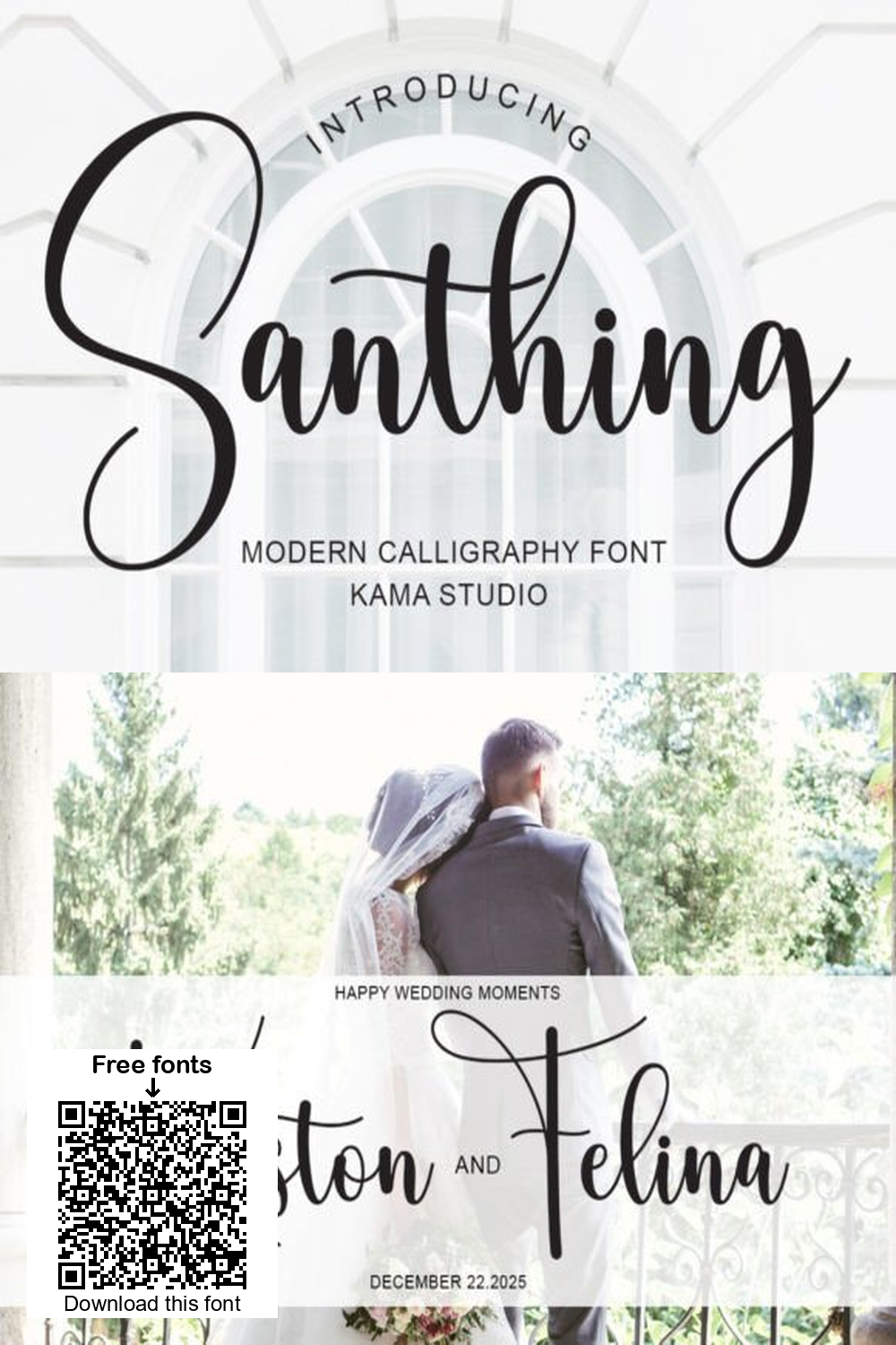 Santhing Font: Elegant Calligraphy for Wedding & Branding Design