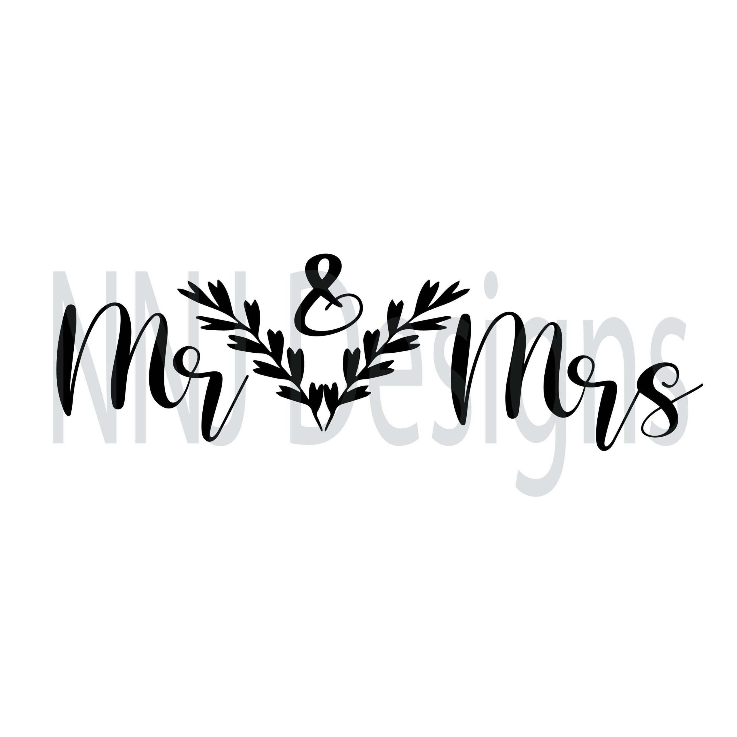 Mr and Mrs SVG files Wedding Just married Bride Groom Cutting files for use with Silhouette Cameo Cricut dxf pdf png eps svg download