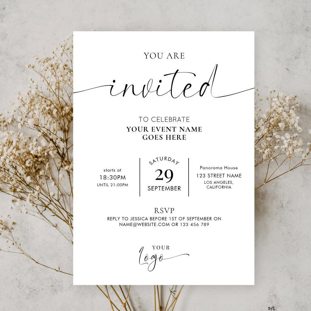 Elegant Black & White Gala Invitation