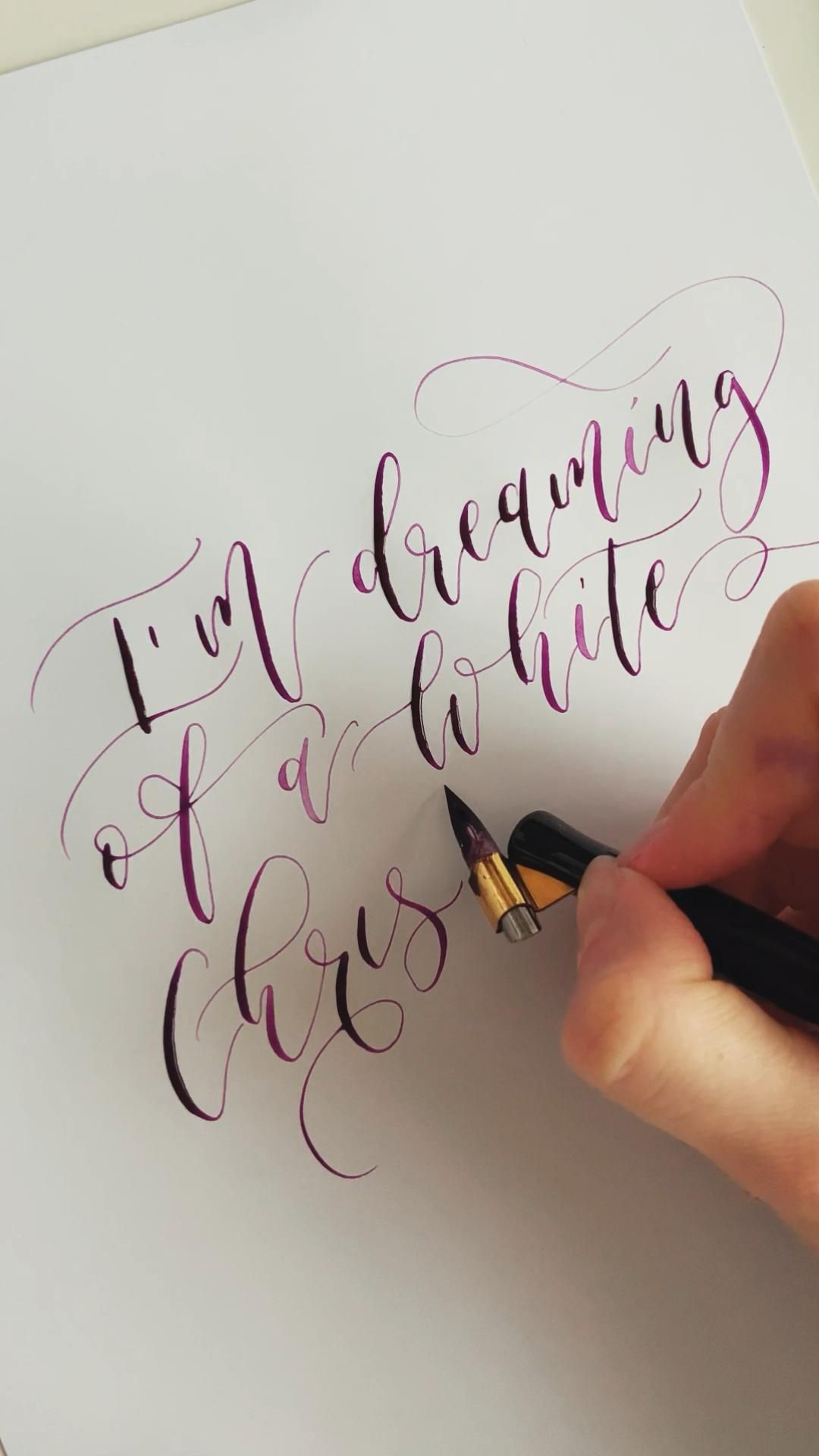 Aubergine calligraphy ink