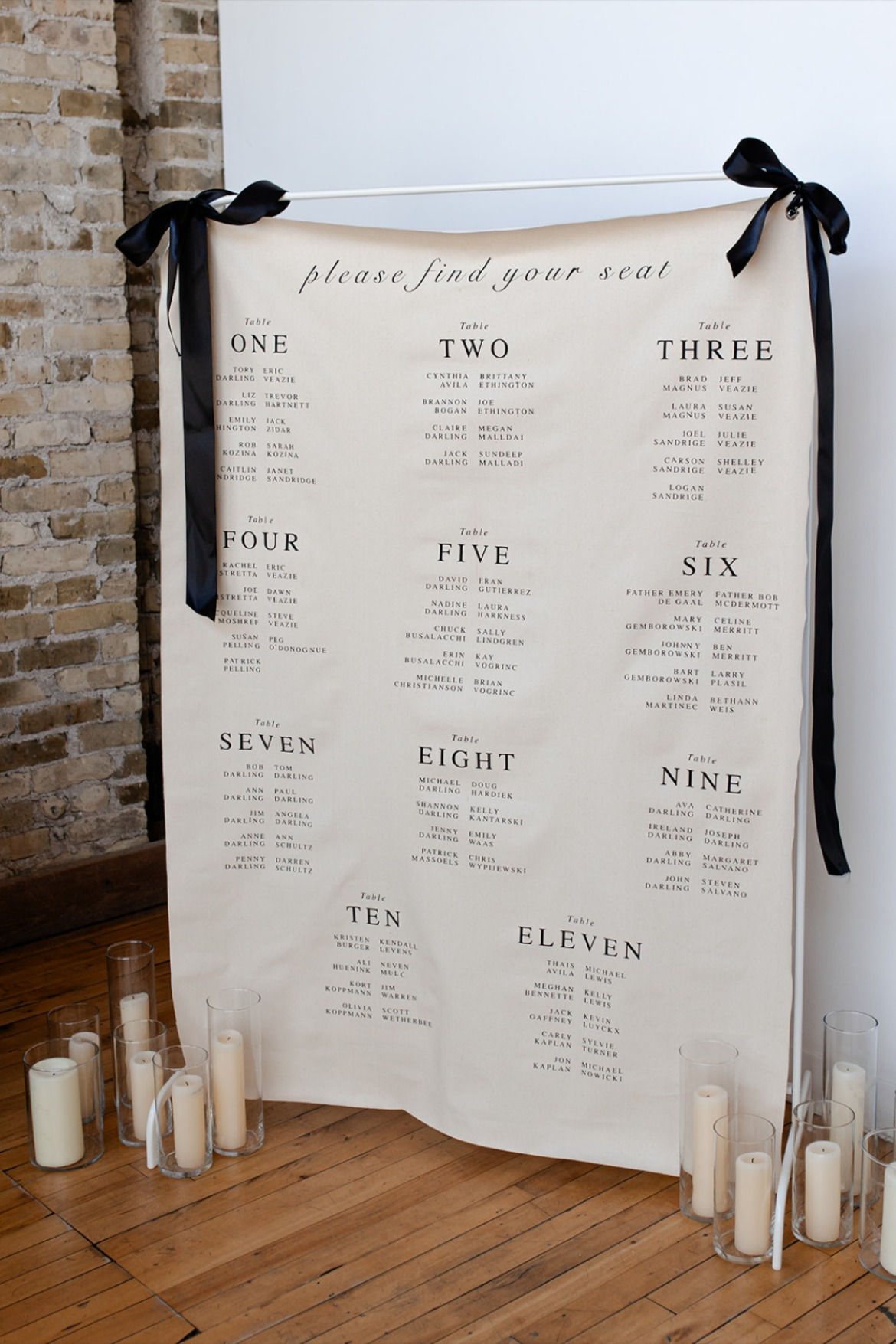 Unique Seating Chart Ideas | Cloth Seating Charts | Industrial Wisconsin Wedding Venue