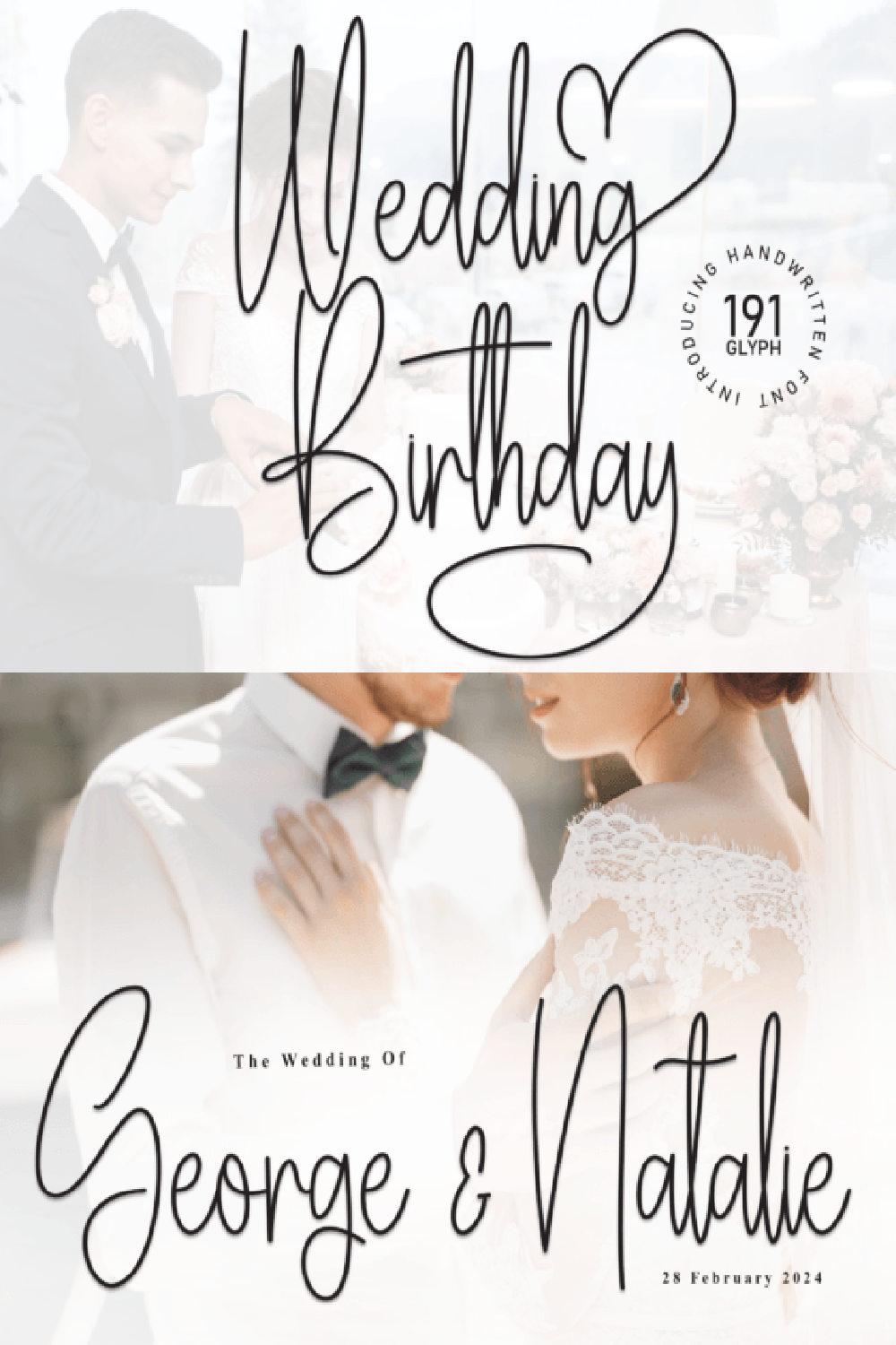 Wedding Birthday Font: Elegant Handwritten Script for Invitations and Branding