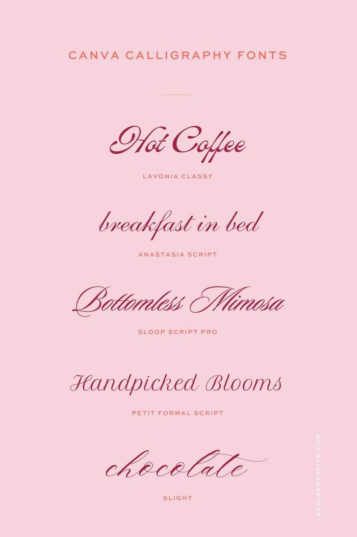 Canva Calligraphy Font Inspiration | AKULA KREATIVE