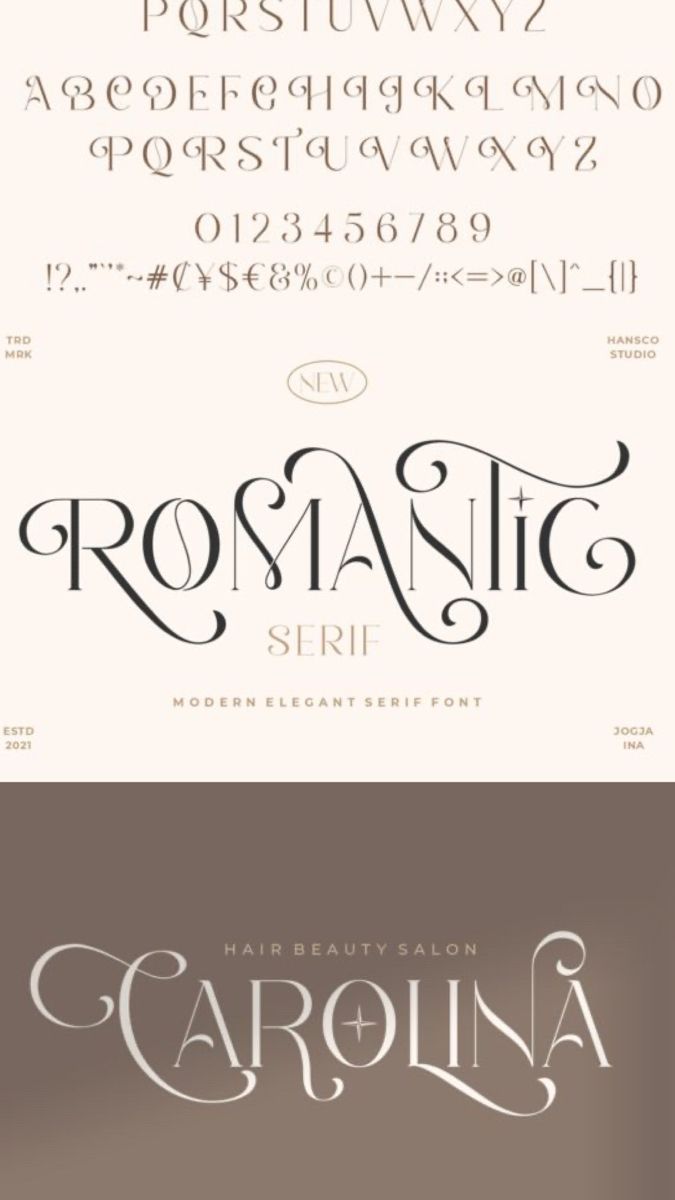 Romantic Font Collection by HansCo for Wedding Invitations and Designs