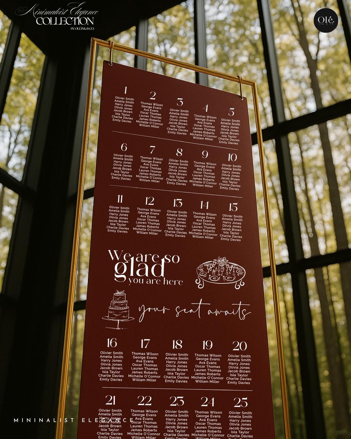 Looking for a luxury seating chart? This burgundy design is a 2026 favorite